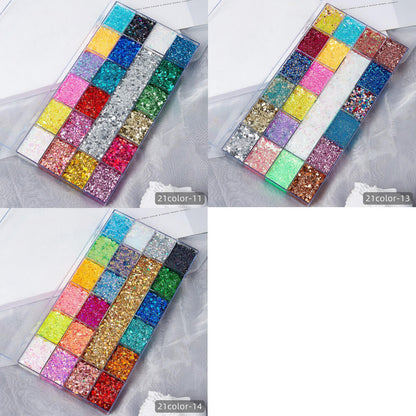 21 color highlight powder glitter gel adhesive-free face body sequin makeup