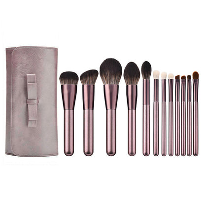12 pcs purple makeup brush set powder soft face brushes beauty tools