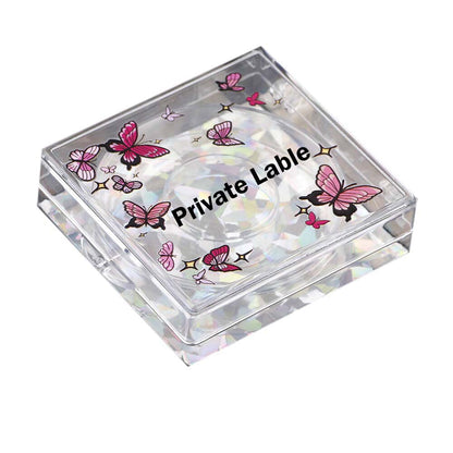 12 color butterfly eyelash packaging box square new lash storage box