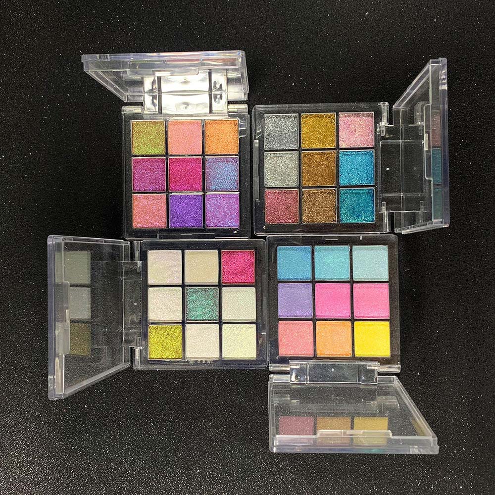 New 9 Color Chameleon Eyeshadow Palette Glitter Holographic Pearlescent Vegan