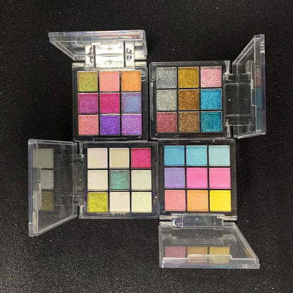 New 9 Color Chameleon Eyeshadow Palette Glitter Holographic Pearlescent Vegan