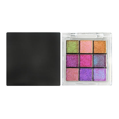 New 9 Color Chameleon Eyeshadow Palette Glitter Holographic Pearlescent Vegan