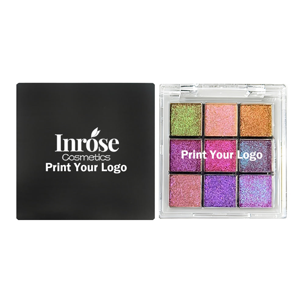 New 9 Color Chameleon Eyeshadow Palette Glitter Holographic Pearlescent Vegan