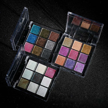 New 9 Color Chameleon Eyeshadow Palette Glitter Holographic Pearlescent Vegan