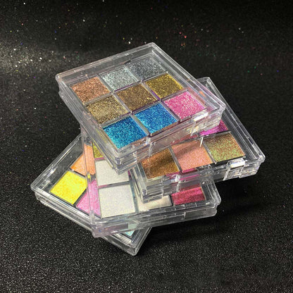 New 9 Color Chameleon Eyeshadow Palette Glitter Holographic Pearlescent Vegan