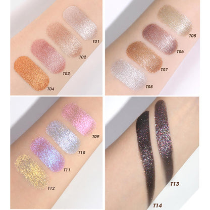 14-Color Metallic Eyeshadow Chameleon Creamy High Pigment Highlighter
