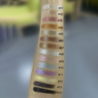 14-Color Metallic Eyeshadow Chameleon Creamy High Pigment Highlighter