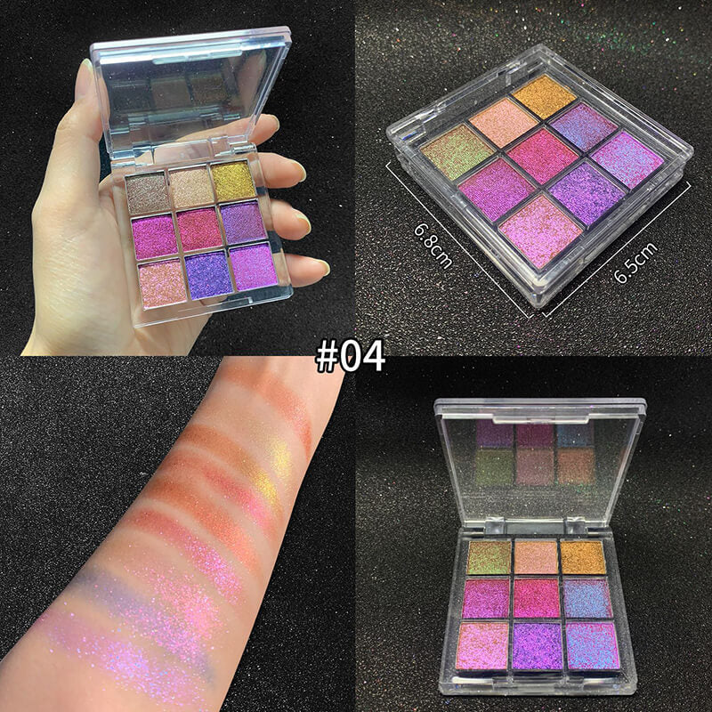 New 9 color chameleon eyeshadow palette glitter shiny pearlescent