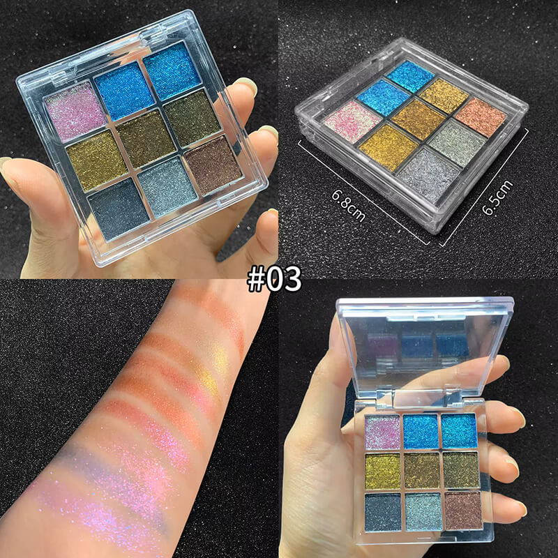 New 9 color chameleon eyeshadow palette glitter shiny pearlescent