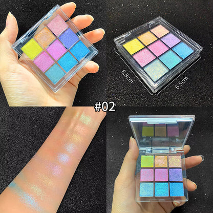 New 9 color chameleon eyeshadow palette glitter shiny pearlescent