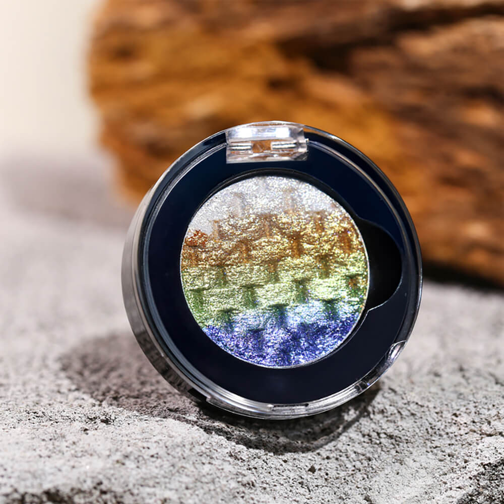 7-Color Woven Rainbow Eyeshadow Powder Chameleon Metallic Highlight 26mm