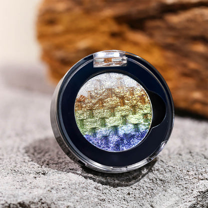 7-Color Woven Rainbow Eyeshadow Powder Chameleon Metallic Highlight 26mm