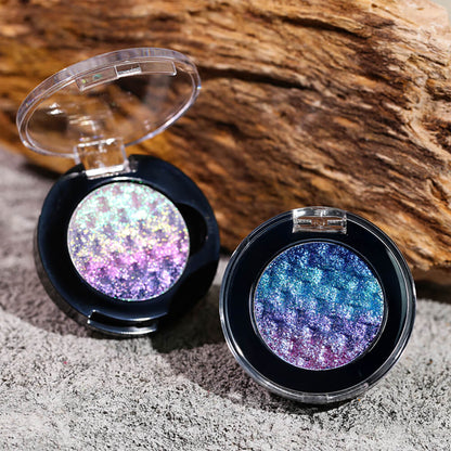 7-Color Woven Rainbow Eyeshadow Powder Chameleon Metallic Highlight 26mm