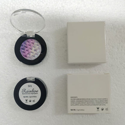 7-Color Woven Rainbow Eyeshadow Powder Chameleon Metallic Highlight 26mm