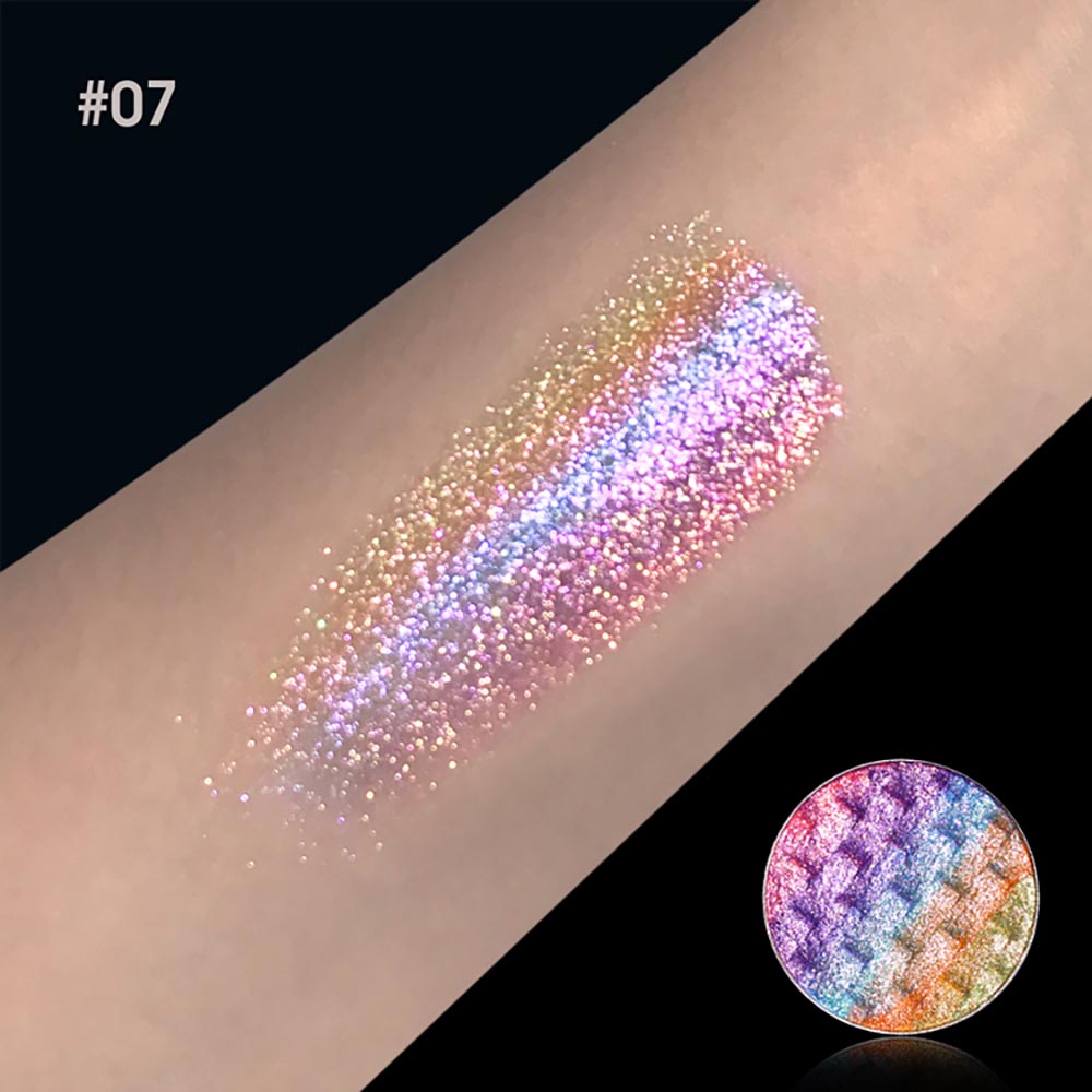 7-Color Woven Rainbow Eyeshadow Powder Chameleon Metallic Highlight 26mm