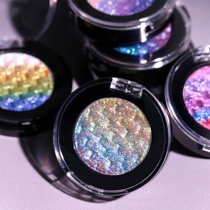 7-Color Woven Rainbow Eyeshadow Powder Chameleon Metallic Highlight 26mm