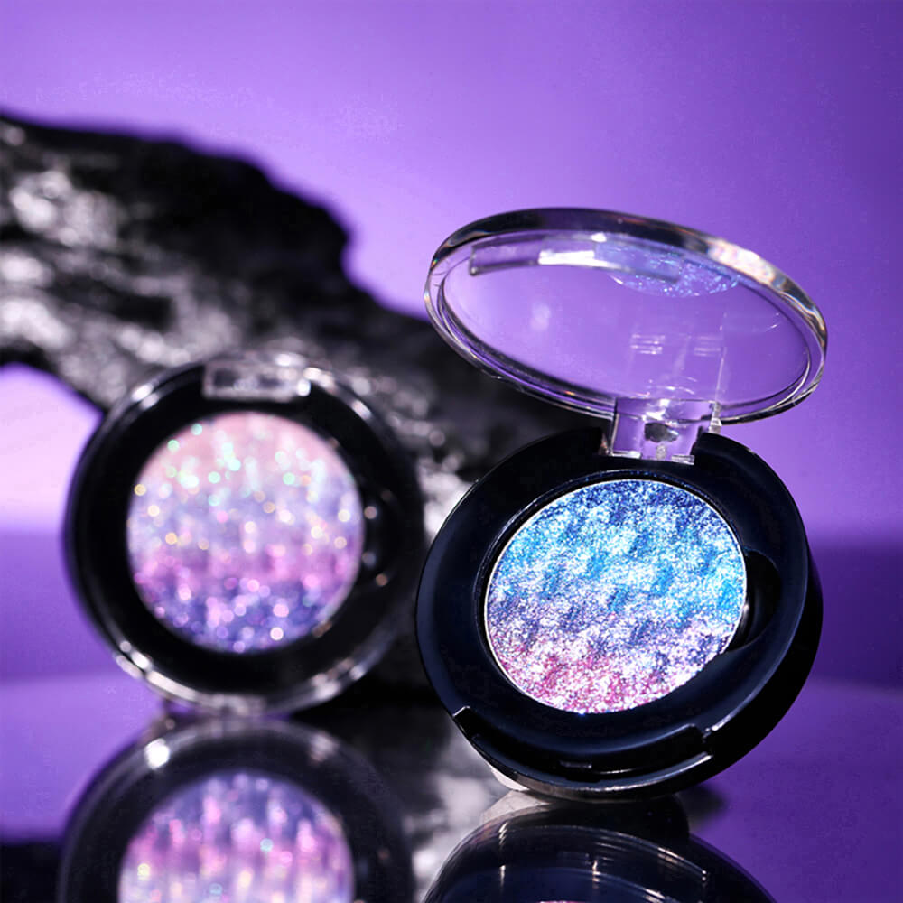 7-Color Woven Rainbow Eyeshadow Powder Chameleon Metallic Highlight 26mm