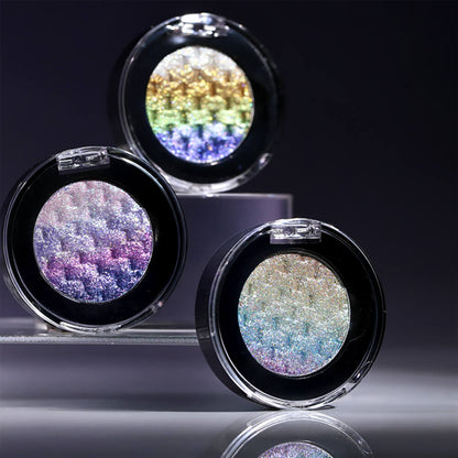 7-Color Woven Rainbow Eyeshadow Powder Chameleon Metallic Highlight 26mm