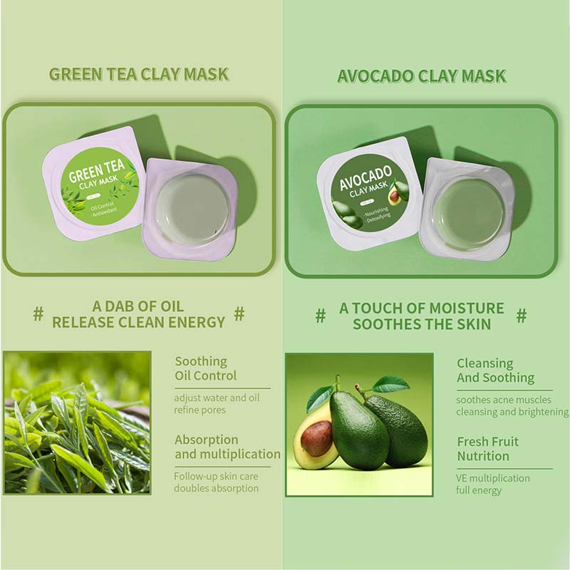 Face mask clay mask mud mask avocado green tea rose deep pore clean
