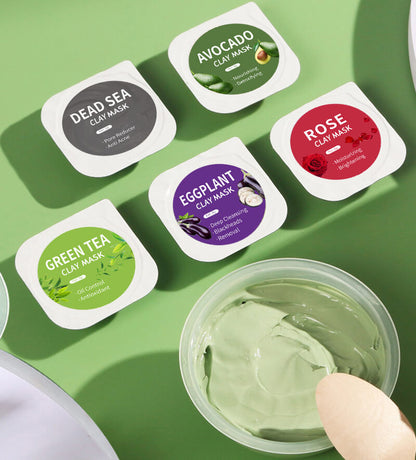 Face mask clay mask mud mask avocado green tea rose deep pore clean