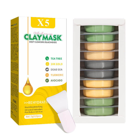Clay mask kit cleansing mask face mask turmeric green tea anti-acne hydrating