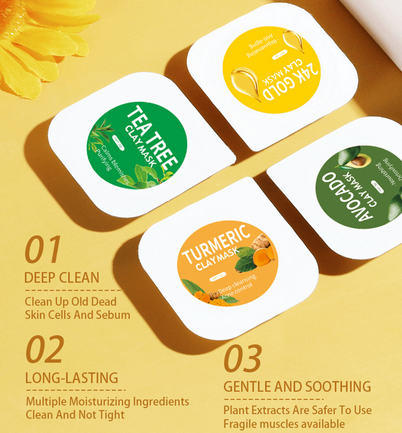 Clay mask kit cleansing mask face mask turmeric green tea anti-acne hydrating