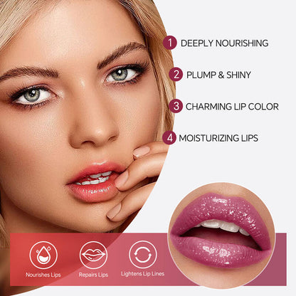 3 color lip oil glitter color change moisturizing lip essence oil