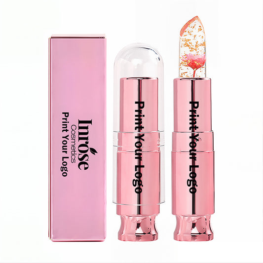5 Color Flower Lip Balm Temperature Change Color Lipstick Vegan No Logo