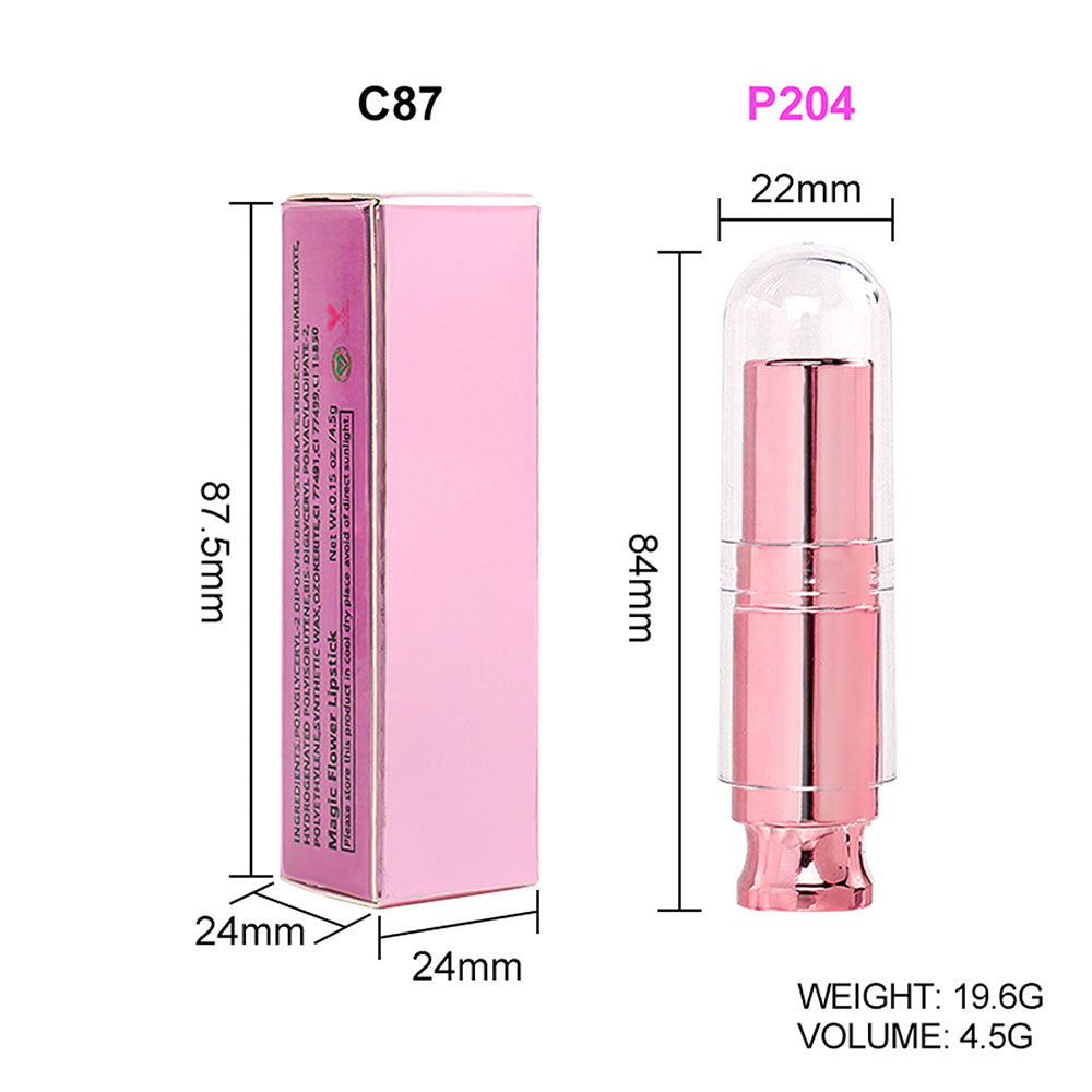 5 Color Flower Lip Balm Temperature Change Color Lipstick Vegan No Logo