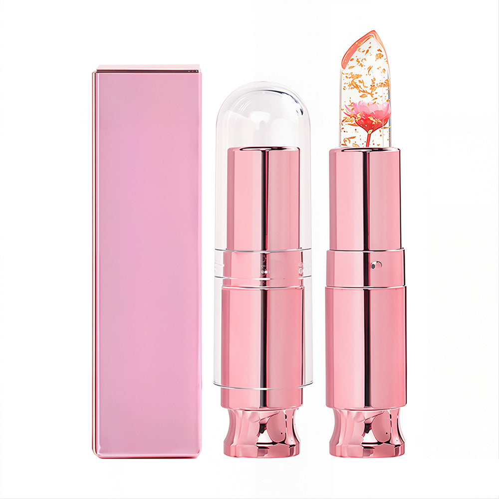 5 Color Flower Lip Balm Temperature Change Color Lipstick Vegan No Logo