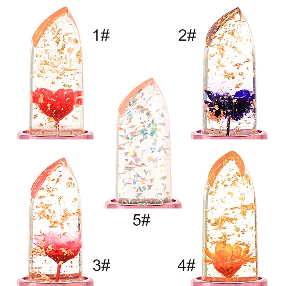 5 Color Flower Lip Balm Temperature Change Color Lipstick Vegan No Logo