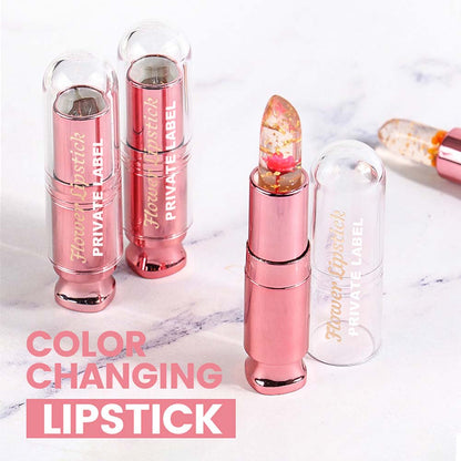 5 Color Flower Lip Balm Temperature Change Color Lipstick Vegan No Logo