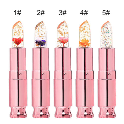 5 Color Flower Lip Balm Temperature Change Color Lipstick Vegan No Logo