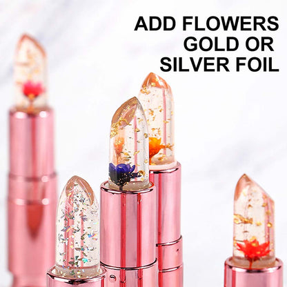 5 Color Flower Lip Balm Temperature Change Color Lipstick Vegan No Logo