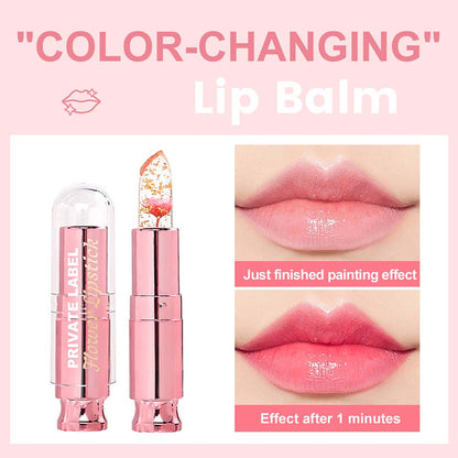 5 Color Flower Lip Balm Temperature Change Color Lipstick Vegan No Logo
