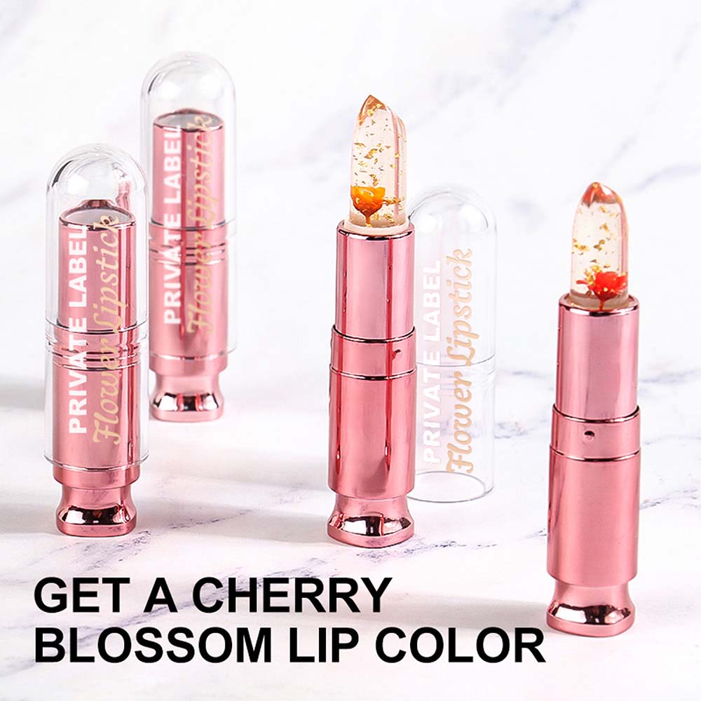 5 Color Flower Lip Balm Temperature Change Color Lipstick Vegan No Logo