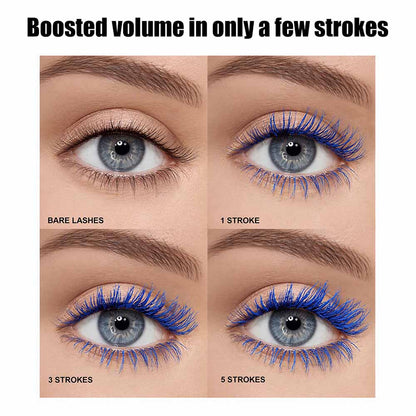 5-color Colored Mascara With Flexible Silicone Brush Head Long Curled Waterproof