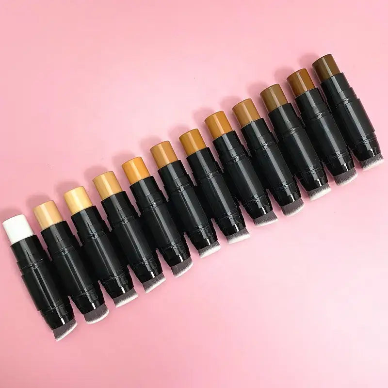 19 color concealer contour stick with brush waterproof full cover black tube
