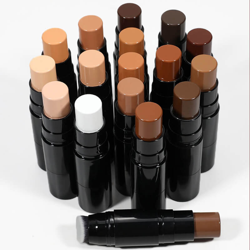19 color concealer contour stick with brush waterproof full cover black tube