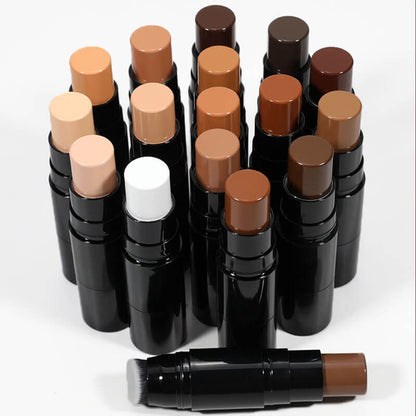 19 color concealer contour stick with brush waterproof full cover black tube