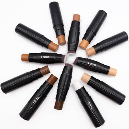 19 color concealer contour stick with brush waterproof full cover black tube