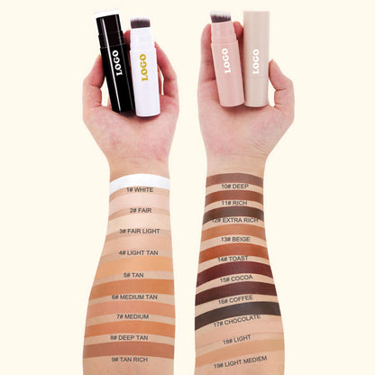 19 Color Concealer Contour Stick With Brush Waterproof Full Cover Black Tube