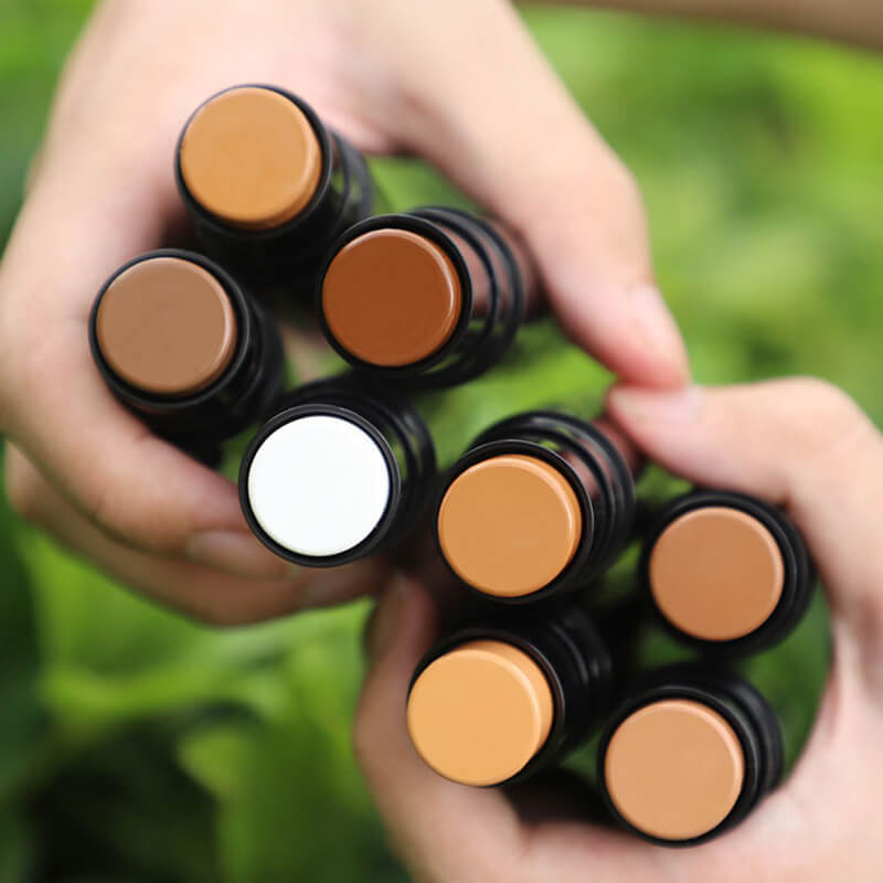 19 color concealer contour stick with brush waterproof full cover black tube