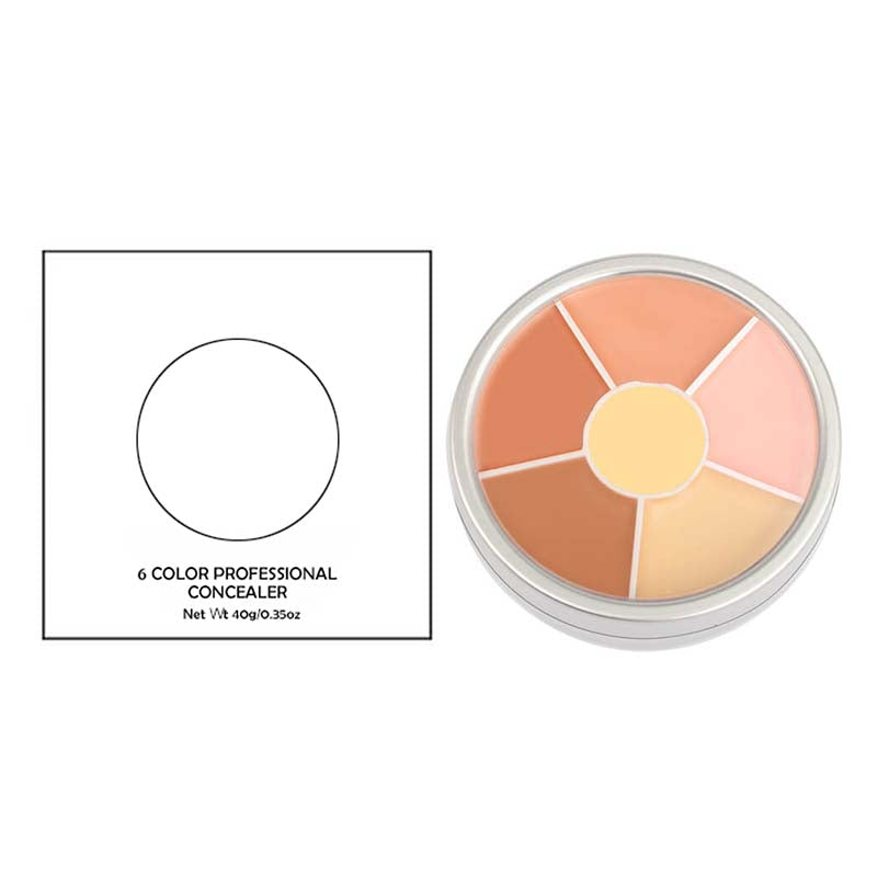 6 color concealer contour palette no-sticky full coverage moisturizing