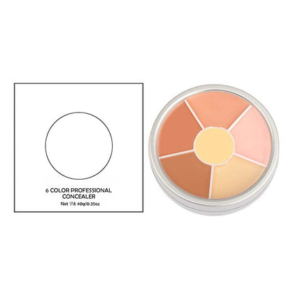 6 color concealer contour palette no-sticky full coverage moisturizing