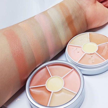 6 color concealer contour palette no-sticky full coverage moisturizing