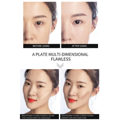 6 color concealer contour palette no-sticky full coverage moisturizing