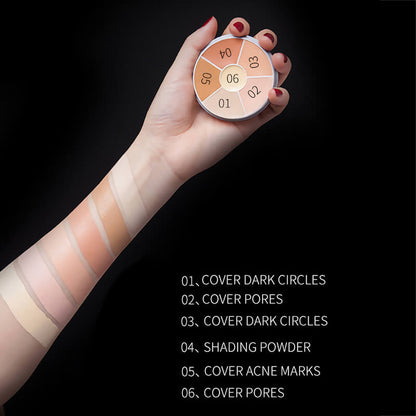 6 color concealer contour palette no-sticky full coverage moisturizing