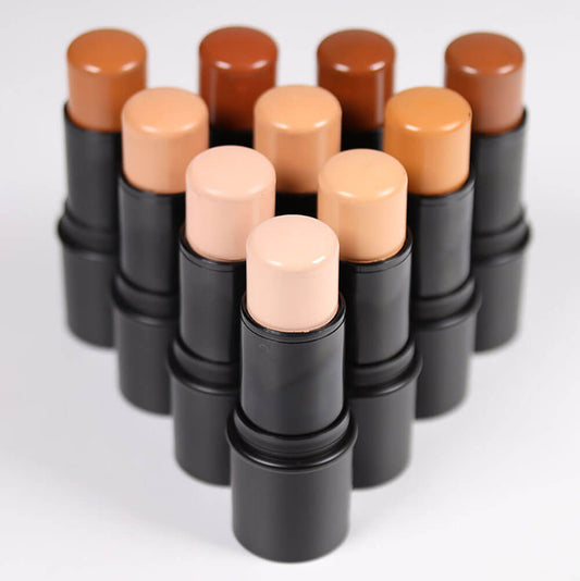 10 Color Creamy Concealer Stick Waterproof High Pigment Full Coverage Black Tube