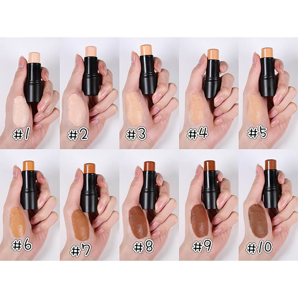 10 color concealer stick waterproof high pigment full coverage black tube